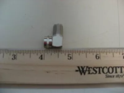 F Type Male Female Right Angle 90 Degree Coax Coaxial Cable Adapter RG6 silver - Image 1 of 2