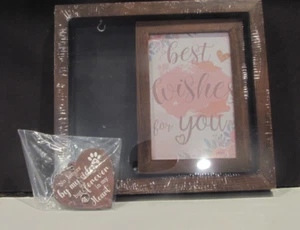 No Longer by My Side, Forever in My Heart Wood dbl Picture Pet Memorial Frame - Picture 1 of 5