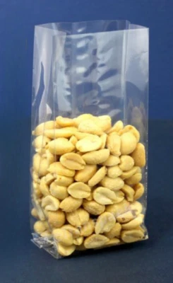 CELLOPHANE CRIMPED GUSSET BAGS *ALL SIZES* SWEETS / GIFTS / CRAFTS FOOD SAFE