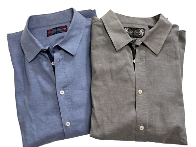 Camisas de campamento de manga corta con botones XXL de mezcla de lino inglés para lavandería para hombre (2) Foto 1 de 4