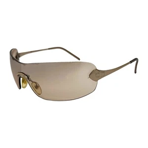 Christian Dior Sunglasses Logo Rimless Shield Absolute Beige Gold Tinted CD Y2K - Picture 1 of 9