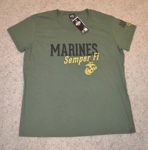 Harley Davidson Shirt Womens XL Green Biker Marines New Military USA Motorcycle - Picture 1 of 8