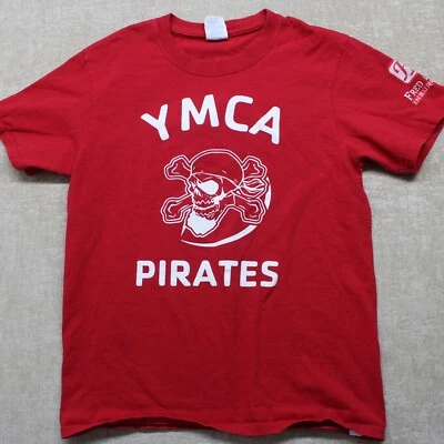 Camiseta YMCA Piratas El Paso Tx Jóvenes Niños Grande Roja Sólida Manga Corta Foto 1 de 4