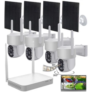VisorTech Funk-Überwachungsset Festplatten-Rekorder + 4x 2K-Pan-Tilt-Kamera, App - Bild 1 von 12