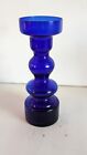 Vase vintage cerceau pompadour bleu cobalt 7"