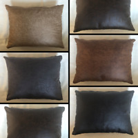 Premium PVC Faux Leather Cushion Cover Handmade Pillow Case Sofa Bed Decor Uk