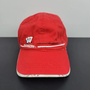 Wisconsin Badgers Hat Cap Womens Strap Back Red Ladies Fit Signatures Plaid Bill - Picture 1 of 11