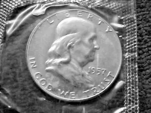 1957 P FRANKLIN SILBER HALF DOLLAR PP - Bild 1 von 2