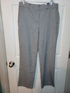 Pantalones Apt 9 Talla 10 Blanco y Negro Recto Tiro Medio Ropa de Trabajo Profesional - Imagen 1 de 8