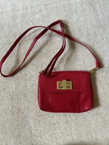 Rowallan Italian Leather Purse Small Crossbody Red Adjustable Strap - Picture 1 of 5