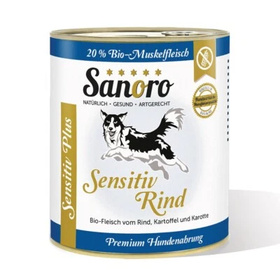 6 x 800 g Sensitiv PLUS Bio-Rind Menü mit Bio-Gemüse für Hunde mit Leishmaniose - Bild 1 von 4