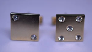 VINTAGE RHINESTONE LUCKY 7  DICE GAMBLING CUFFLINKS - Picture 1 of 3