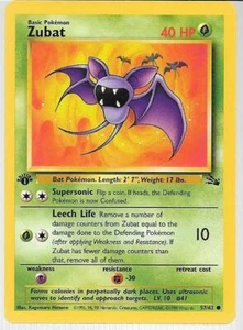 ZUBAT ~ 1999 POKEMON SINGLE TRADING CARD ~ COLLECT AND CATCH THEM ALL ! - Picture 1 of 2