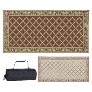 9 X 18 Ft Reversible Mats Rv Patio Picnic Carpet Deck Camper Rug Outdoor Camping - Picture 1 of 6