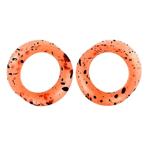 PAIR Black Spot Silicone Ear Gauges Ultra Thin Earskin Flesh Tunnels Ear Plugs - Picture 1 of 22
