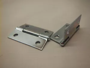 Chrom Türstoß Schrankscharnier fester Stift 50 x 38 mm PAAR DIY Innen Außen - Bild 1 von 8