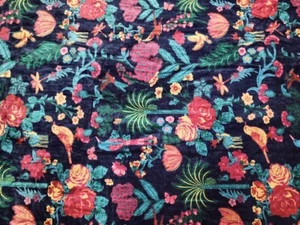 5 yardas tela de terciopelo de coser estampada azul indio para tapicería tela para vestir - Imagen 1 de 5