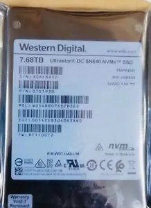 7.68TB WD U.2 SSD Ultrastar DC SN640 WUS4CB076D7P3E3 Solid state drive 7680 GB - Picture 1 of 3