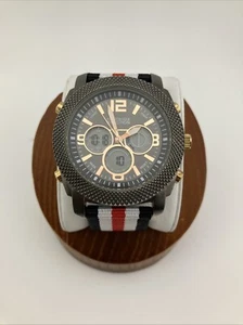 Keneth Cole Reaction Men 46mm Watch Analog Digital Black Tone Multidial - RUNS - Picture 1 of 20