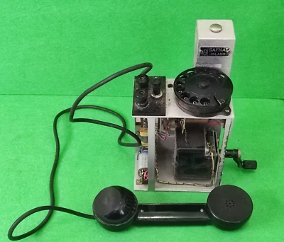 TELEFONO VINTAGE SAFNAT MILANO BACHELITE MANOVELLA BATTERIA 1940 1950 ITA 🔺🔺🔺 - Immagine 1 di 4