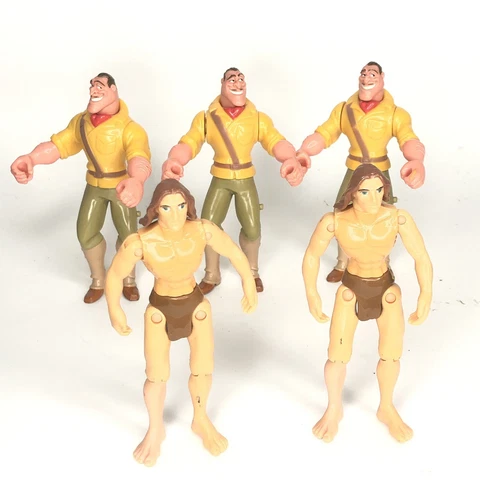 1999 Tarzan 5" McDonald's Movie Action Figure Lot of 5 Tarzan & Clayton Cover