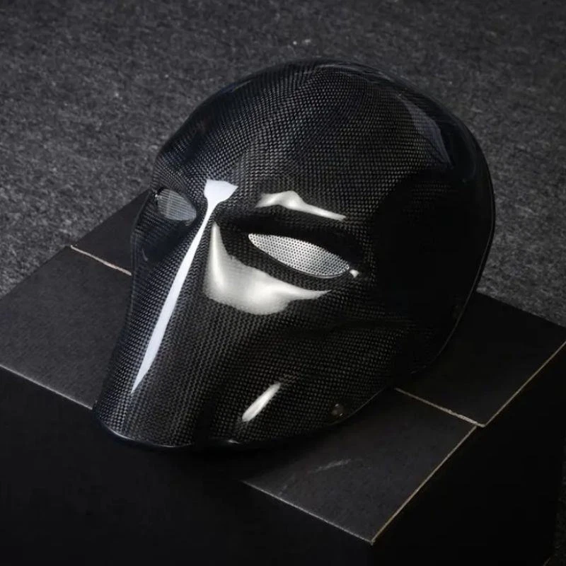Coole Kohlefaser Maske Vollgesicht Halloween Cosplay Party Design Neuheit Ges... - Bild 1 von 4