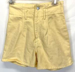 BONGO Yellow High Waist High Rise Jean Denim Shorts Women's Size 3 Made in USA - Picture 1 of 5