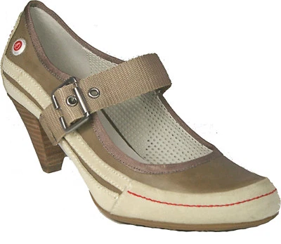 Zapatos de salón s.OLIVER marrón/blanco Mary Jane cuero auténtico NUEVO Foto 1 de 4