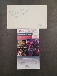 Ken Mosdell Signed 3x5 index card JSA Certified Auto! NHL Canadiens Personalized - Picture 1 of 3