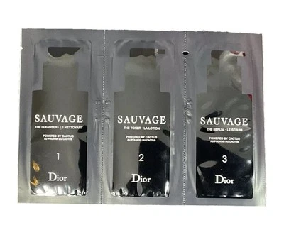 Dior Sauvage Skin Care by Cactus Cleanser/Toner/ Serum Lot Of 6 Samples - Image 1 of 3