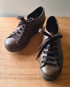 FLY LONDON BROWN LACE UP WEDGE SHOES UK 5 EUR 38 PRE-OWNED - Picture 1 of 12