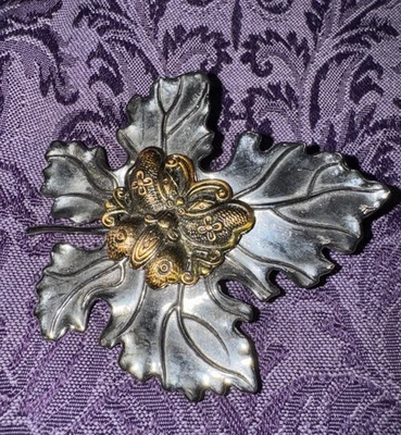 Vintage Sylvia Dahl Copper and Silver Tone Metal Hair Scarp Clip Signed - Image 1 of 4