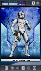 Star Wars Card Trader 2018 Rank & File Clone Trooper Razor Super Rare DIGITAL - Picture 1 of 2