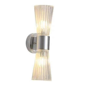 Modern Wall Sconce, Bathroom Vanity Light Fixtures with Clear 1 Pack Chrome - Picture 1 of 8