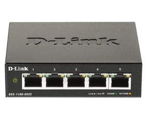 D-Link DGS-1100-05V2 5-Port Gigabit Smart Managed Switch with VLAN support, laye - Photo 1/3