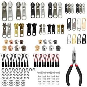 Reißverschluss Reparatur Set (200 Teile), Reißverschlüsse zum Nähen, Ersatz Reißverschluss Zug Fix... - Bild 1 von 8