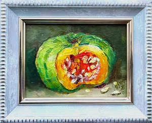 Miniature painting PumpkinOriginal oil painting 3x2.5in - Picture 1 of 7