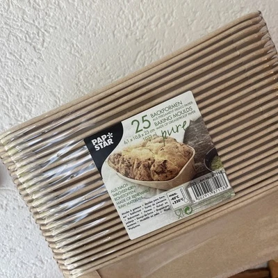 100 Stück Einweg Backform aus Backpapier rechteckig - ca. 6,1x10,8x23cm 1033 ml - Bild 1 von 4