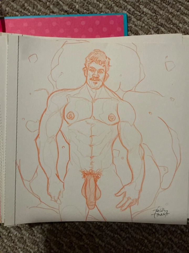 Hk95 Muscle hunk фигурка рисунок иллюстрация Billy thrash beefcake гей int - Изображение 1 из 1