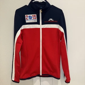J Lindbergh Unisex Gr. M Skifahren Full Zip rot blau Skirennen Beaver Creek World C - Bild 1 von 10