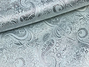 LUREX JACQUARD Stoff Brokat Floral Kostüme Theater WEIß SILBER EUR 17,98/m - Bild 1 von 2