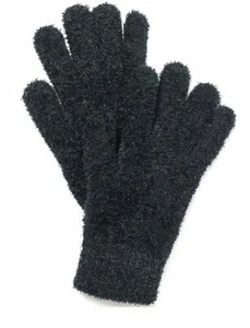 Charter Club Striped-Cuff Chenille Gloves ONE SIZE Black - Picture 1 of 1