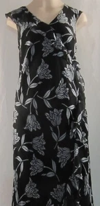 Vestido negro sin mangas con volantes The Limited talla 2 - Imagen 1 de 4