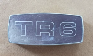 Triumph TR6 Grille Badge Plinth with late model foil badge. - Picture 1 of 3