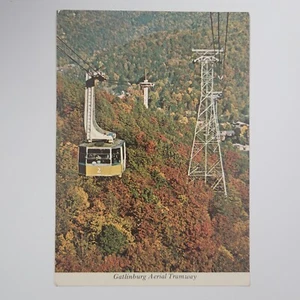 Postal cromada continental vintage de tranvía Gatlinburg Tennessee con vista aérea - Imagen 1 de 6