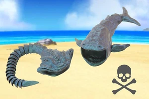 Bloop Vs El Gran Maja Sea Creature - Impreso en 3D Flexible Fidget Juguetes AZUL MÍSTICO - Imagen 1 de 10