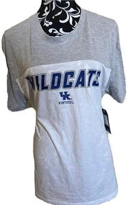 New Kentucky  Wildcats Gray White Women Color block Shirt Sz Large NCAA - Picture 1 of 1