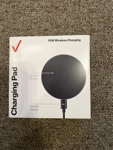 Verizon 15W Qi Wireless Fast Charging Pad - Czarna (WC15WGGLBLK-A) - Zdjęcie 1 z 1