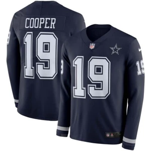 Amari Cooper #19 Dallas Cowboys Nike Therma Long Sleeve Navy Jersey Men's MEDIUM - Picture 1 of 18