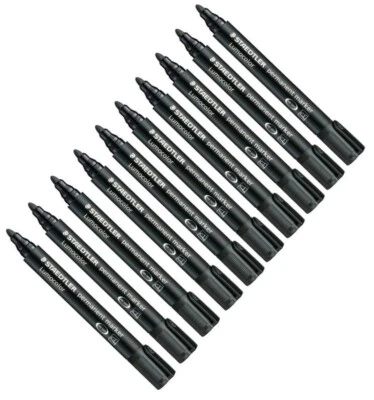 10 x Staedtler Permanent Marker Filzstift Lumocolor® 352 Rundspitze 2mm schwarz - Bild 1 von 2